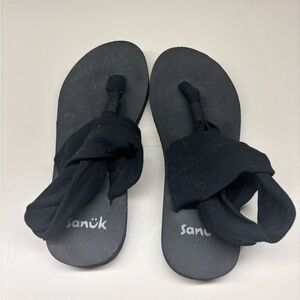 Sanuk Black Yoga Sling Sandals